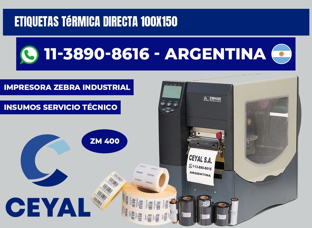etiquetas térmica directa 100X150