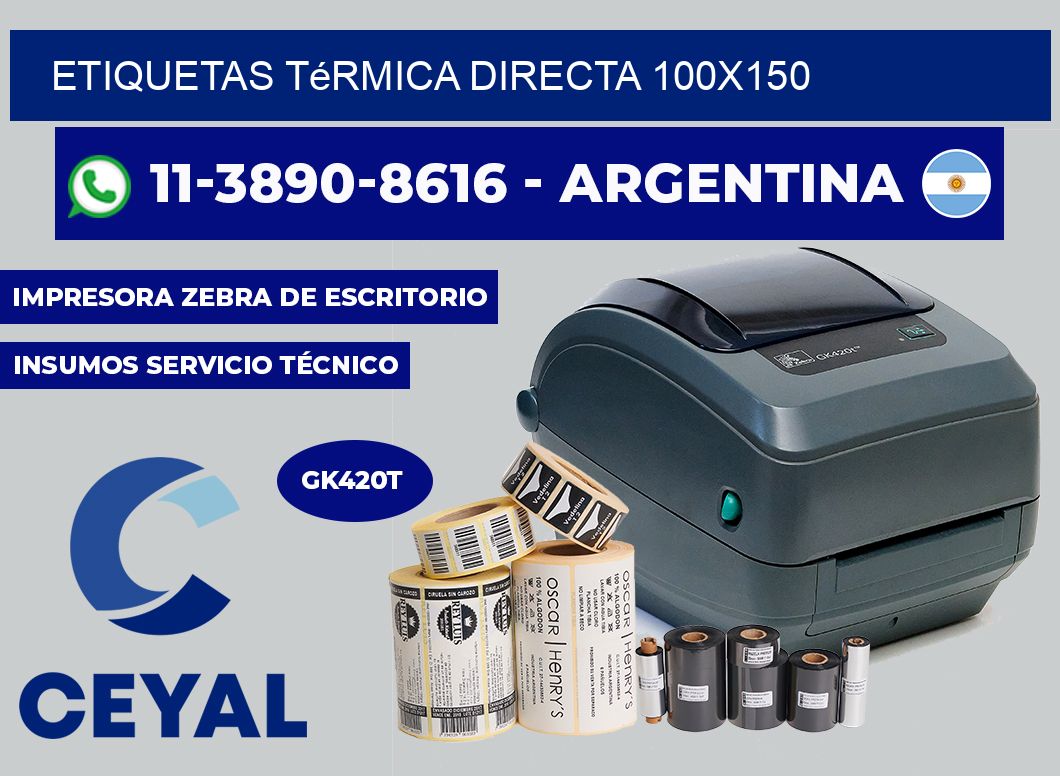 etiquetas térmica directa 100X150