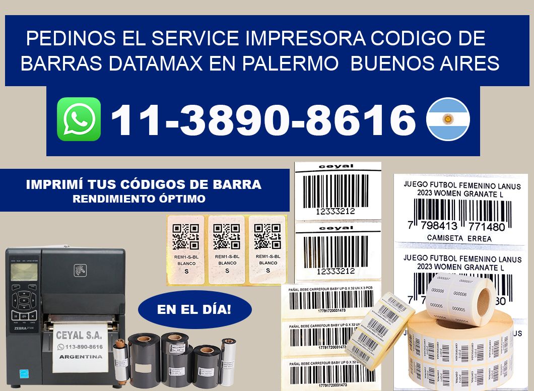 pedinos el service impresora codigo de barras Datamax en Palermo  Buenos Aires